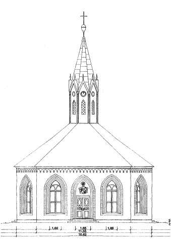 Fassadenansicht der Kirche Dannenwalde