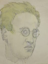 Harald Isenstein, Selbstportrait, 1920, Kohle, Aquarell, 27,8 x 21,8 cm © Isenstein Samlingen Korsør